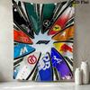 F1 Cars Pattern Wall Tapestry Aesthetic Wall Hanging Printed Fabric Blanket Decorative Tapestries for Bedroom Living Room Home Decor