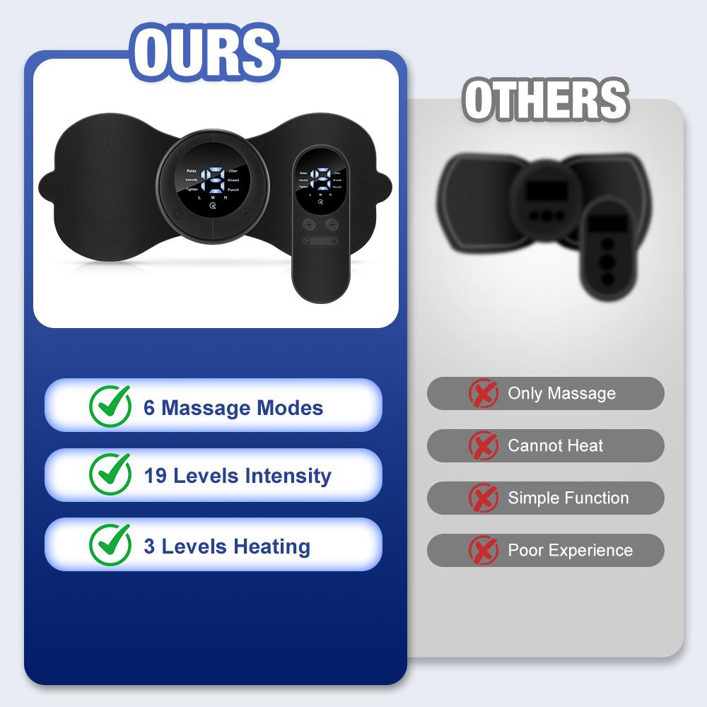 Wireless Electric Neck Pulse Muscle Stimulator Frequency Pulse Massage Patch 6 Modes Portable Back Leg Mini Muscle Massager