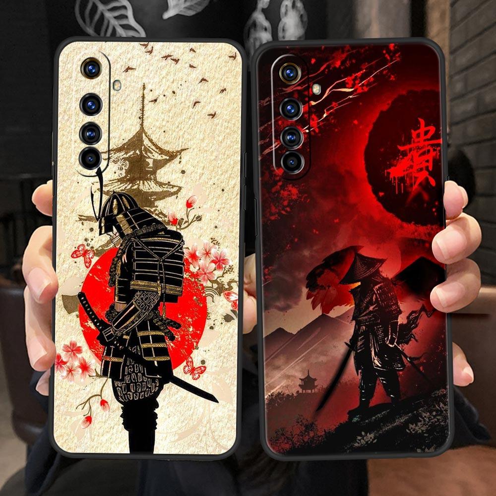 Painting Japan Samurai Art Phone Case For Realme 10 9 8 5G 7 6 GT2 Pro Plus 9i 8i C21 C11 C25 C35 GT Neo 2 3 3T Soft Black Cover