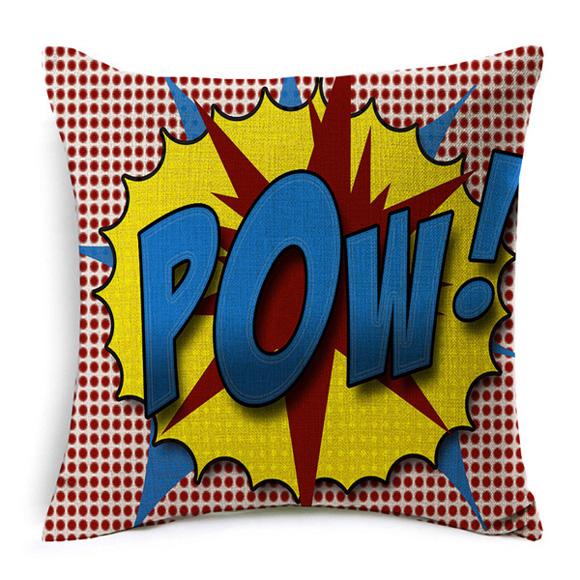Cotton Linen Throw Pillow Cover American Pop Art Cushion Cover Pow Bang Wow Love Pineapple Modern Decorative Sofa Cushion Covers