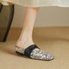Fashion 2025 New Summer Slippers Square Toe Fashion Hollow Out Sandals Shoes for Women Zapatos De Mujer Ladies Shoes Mesh Mules