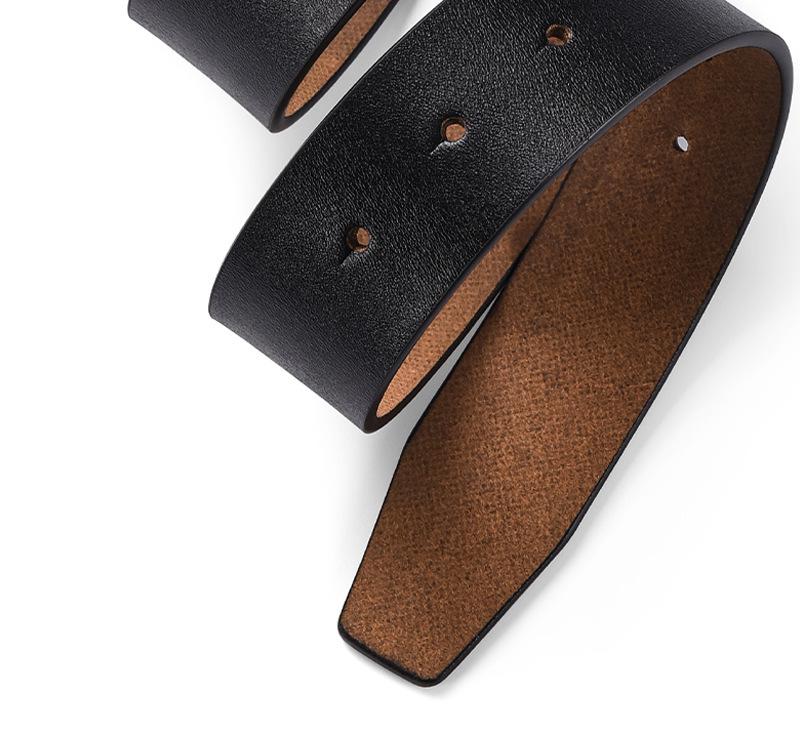 Herren Vintage Rindsleder Riemen Gürtel (Ohne Schnalle)