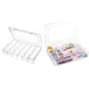 24 Compartments Clear Stackable Plastic Storage Boxes with Adjustable Dividers for Beads Crafts Jewelry Fishing Tackle