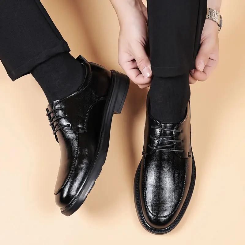 Fashion Office Leather Brogue Shoes for Men Lace Up In Promotion Adults Footwear Offer Man Casual Shoe Classic Original Common Designer