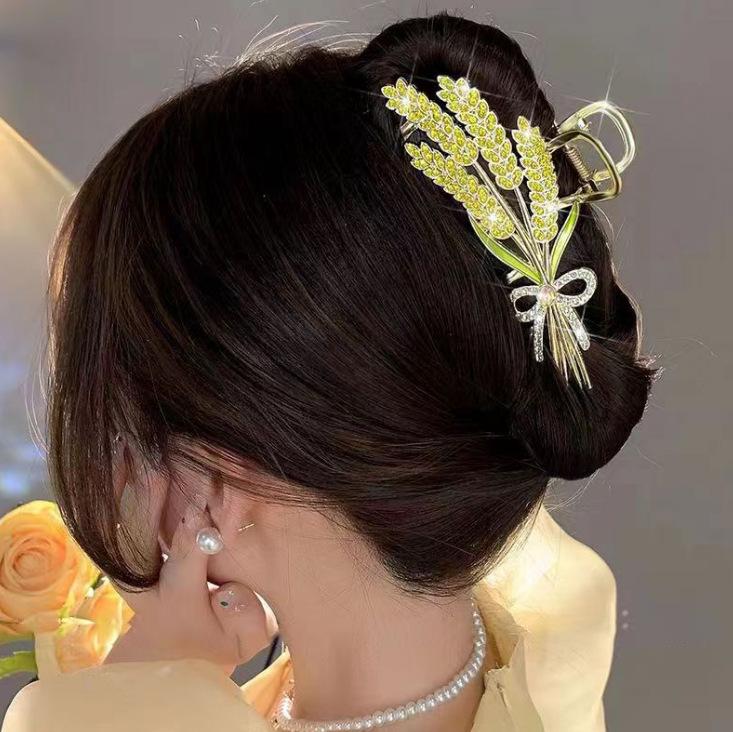 Elegante Retro Pfau Haarnadel Blume Duttspange für Frauen