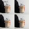 1/2PCS High Borosilicate Glass Tumblers 500ML Shape Reusable and Cold and Heat Resistant Includes Straw and Lid for Milk Coffee