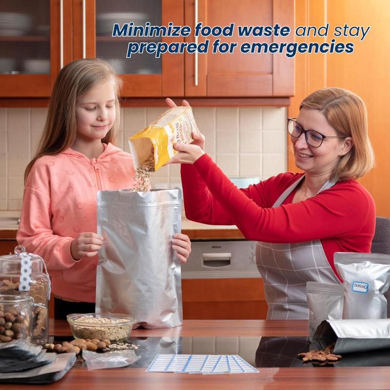 10Pcs Aluminum Foil Stand-Up Bags Reusable Airtight Smell Proof Resealable Storage Large Pouches