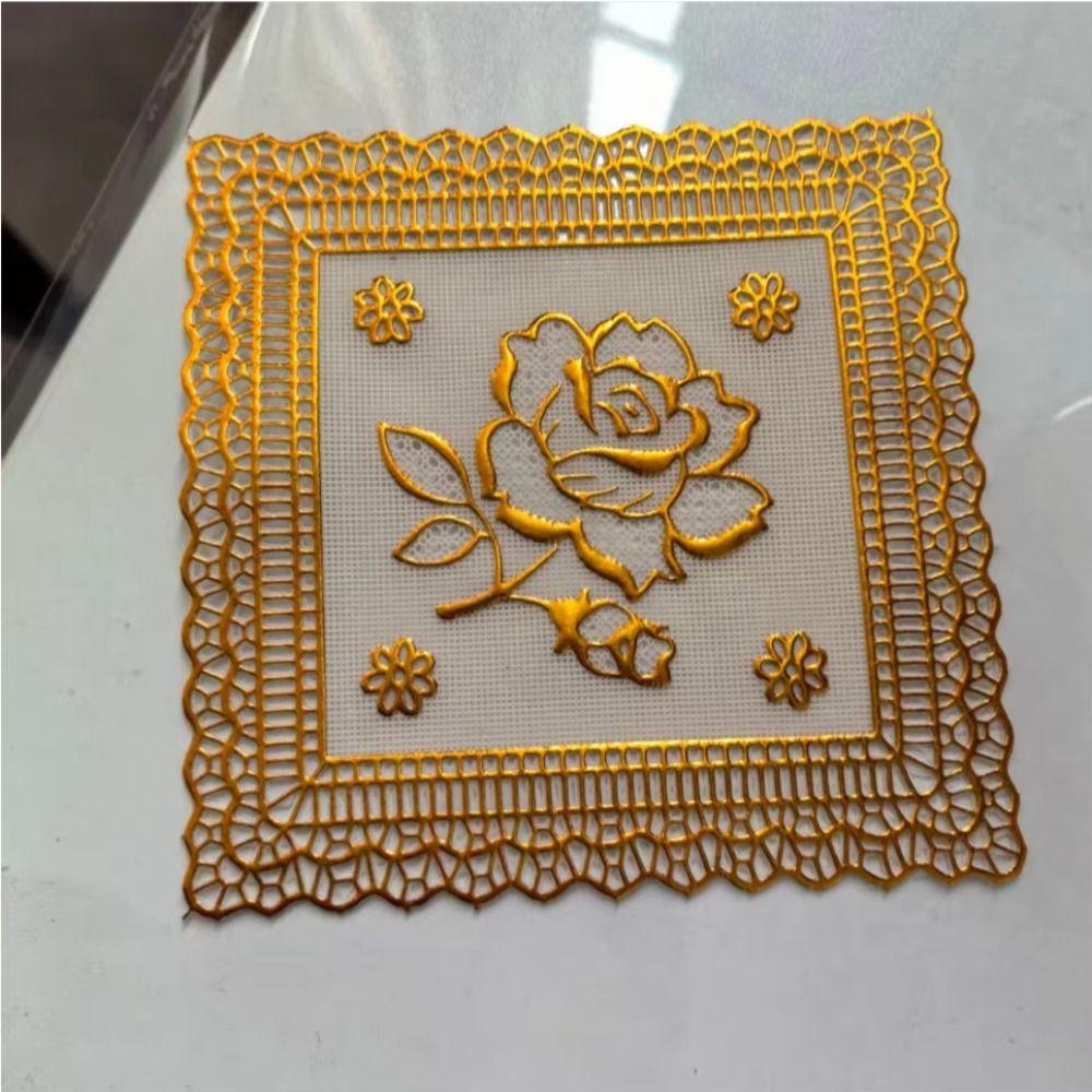Craft Paper Coaster Placemat Wear-Resistant Cake Mat Round Lace Mat Wedding Birthday Party Table