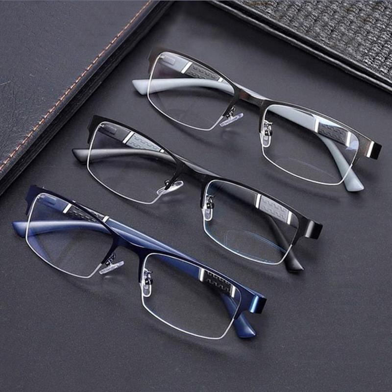 Lunettes de lecture en métal Anti-lumière bleue, pour hypermétropie, pour hommes d'affaires, dioptrie 0 + 1.0 + 1.5 + 2.0 + 2.5 + 3.0 + 3.5 + 4.0