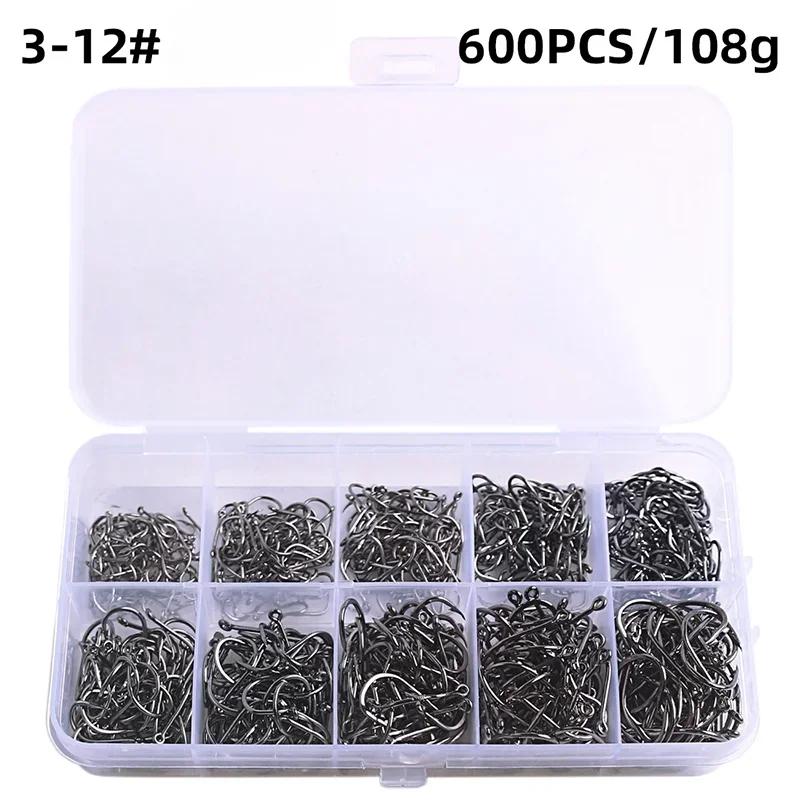 Sharp Carbon Steel Fishing Hook with Barbed3-12Multiple Specifications50-1600Lure Fishing Set for Sea Fishing