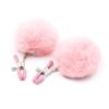 Fox Fur Pom-Pom Nipple Clamps: Sensual Restraint Toy for Couples