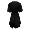 Women's V-neck Dress Summer Cross Strap Ruffle Hem Chiffon Casual Beach Dresses