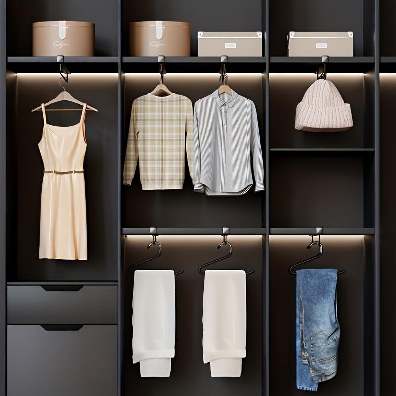 Space-saving Wardrobe Pants Hanger, Large-capacity Hanging Rack,Non-slip Multi-functional Clothing Storage Rack,Easy to Install