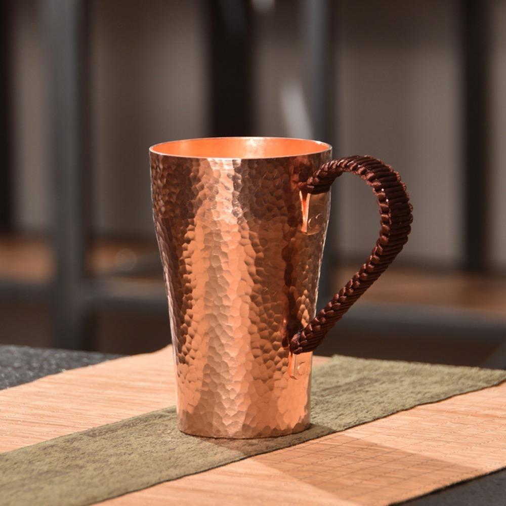 Měděný hrnek na kávu 400 ml Hrnek na vodu Měděný šálek na čaj Multifunkční čajový set Ručně vyrobený měděný hrnek na vodu na mléko Nápoj Svatba