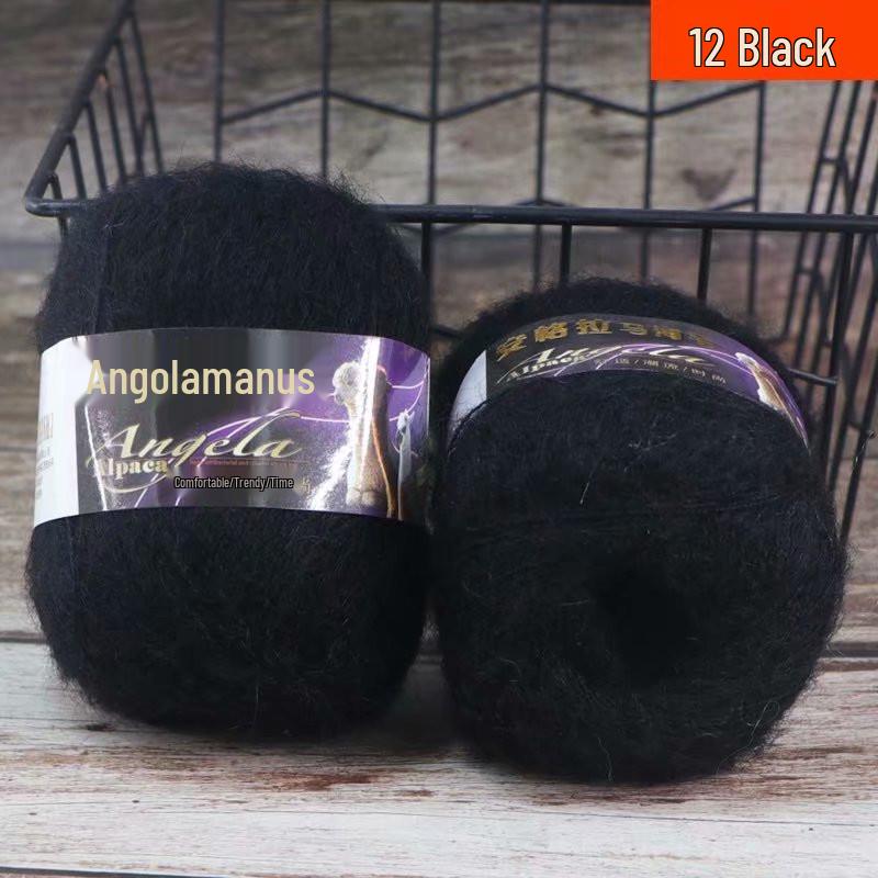 Hand-Knitted Medium Fine Angora Mohair Yarn - 42g Ball