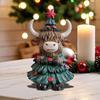 Highland Cow Figurine Statues Highland Cattle Christmas Statue Resin Sculpture Scottish Ornament Decoration For Table