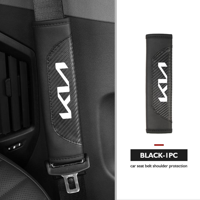 CKWQ4 For KIA Car Seat Belt Carbon Fiber Safety Belt Shoulder Covers Ceed Sportage Rio K5 K2 Optima Cerato Venga Sedona