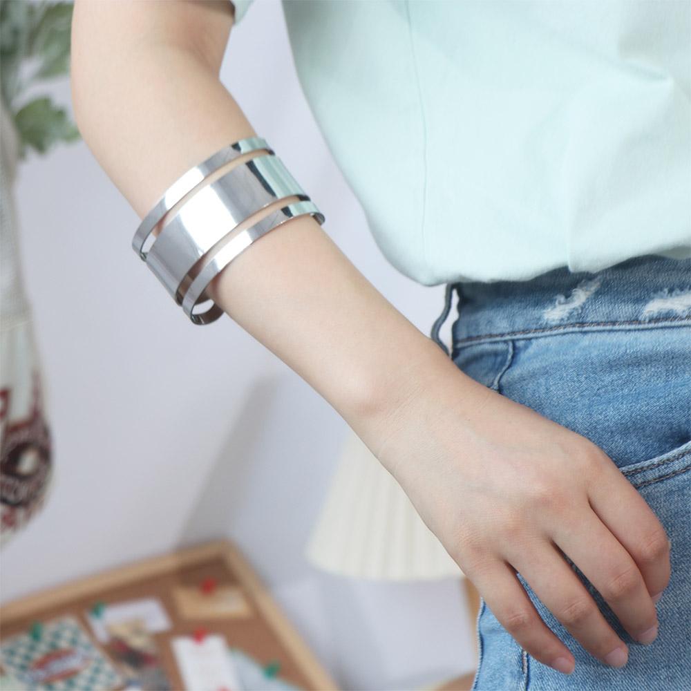 Adjustable Arm Cuff Bracelets Hiphop Upper Arm Bracelet Opening Layered Hollow Line Armband  Girls