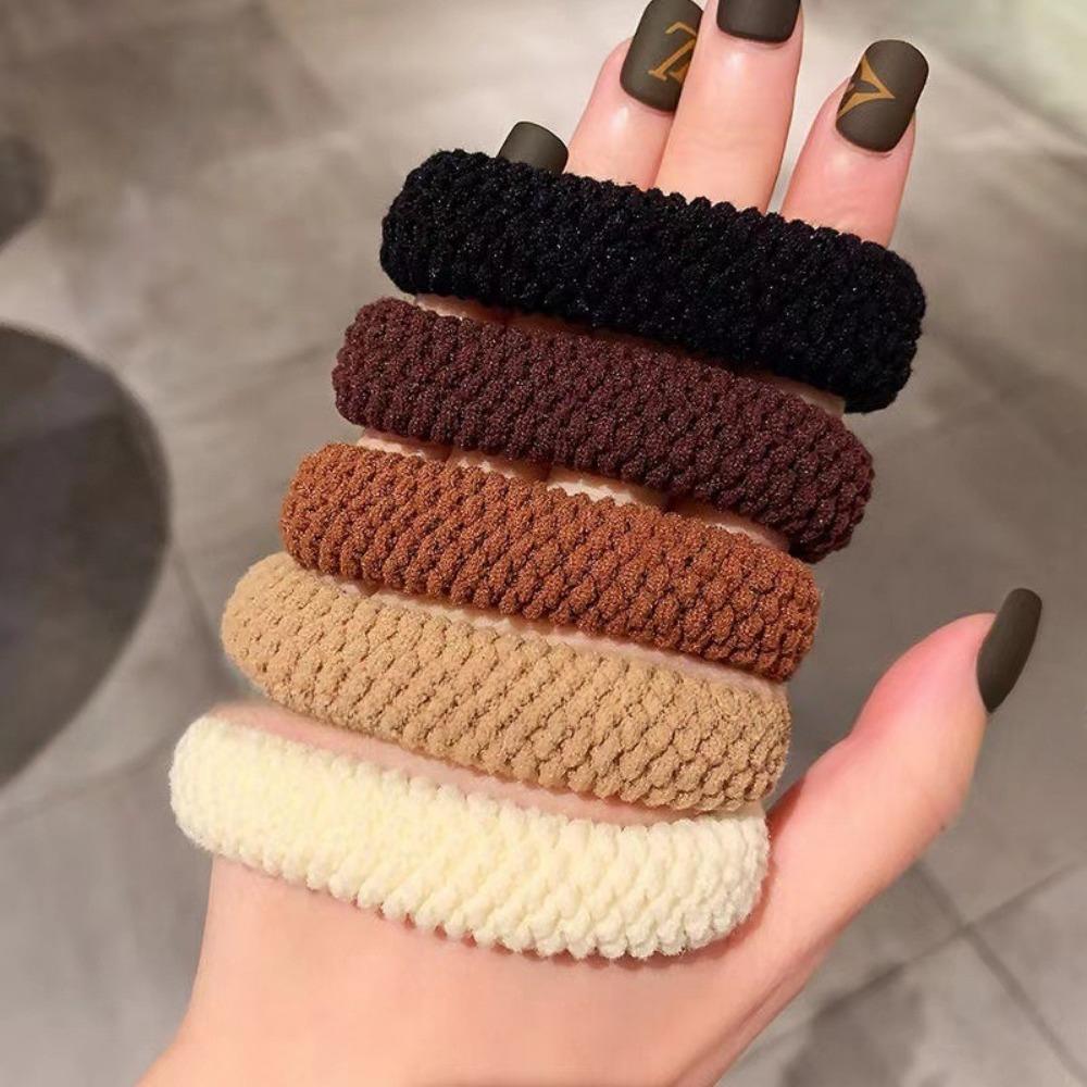 

5/10Pcs Mix Color High Elastic Thick Hair Scrunchies, Soft Hair-Friendly Hair Ties Random Color