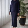 Autumn 2026 Women's Knit Sweater - Round Neck, Long Sleeve Fashion.