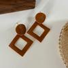 Butterfly Stud Earrings Maillard Geometric Design Niche Earrings French Retro Drip Glaze Earrings Women
