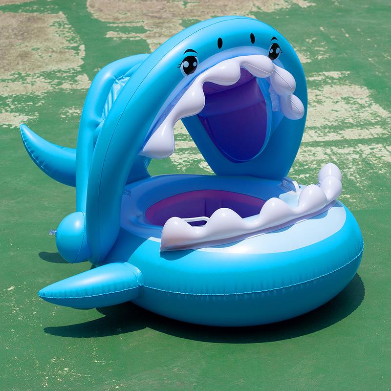 Sunshade Baby Kids Float Seat Boat Inflatable Swim Swimming Ring Pool Water Fun