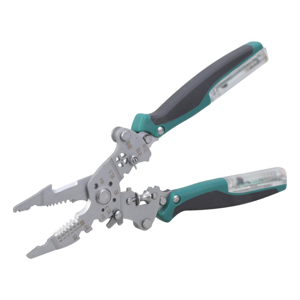 Multifunktionale Faltbare Abisolierzange Kabelschneider mit eingebautem Spannungsprüfer für Elektriker und Heimwerker