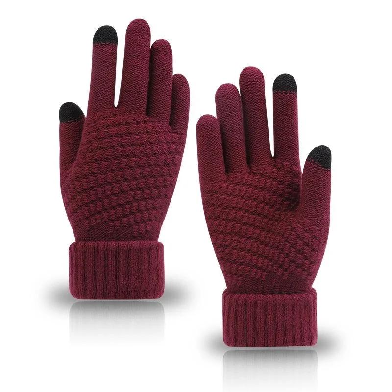 Winter Warme Gestrickte Handschuhe Touchscreen-Handschuhe für Mobiltelefone Winter Dick Warm Erwachsene Handschuhe für Männer Frauen.