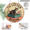 2D Flat, 1pc Vintage Round Aluminum Sign, Cat Toilet, Easy Hanging Decoration for Bedroom, Kitchen, Dining Room - Perfect for Home or Office Gifts