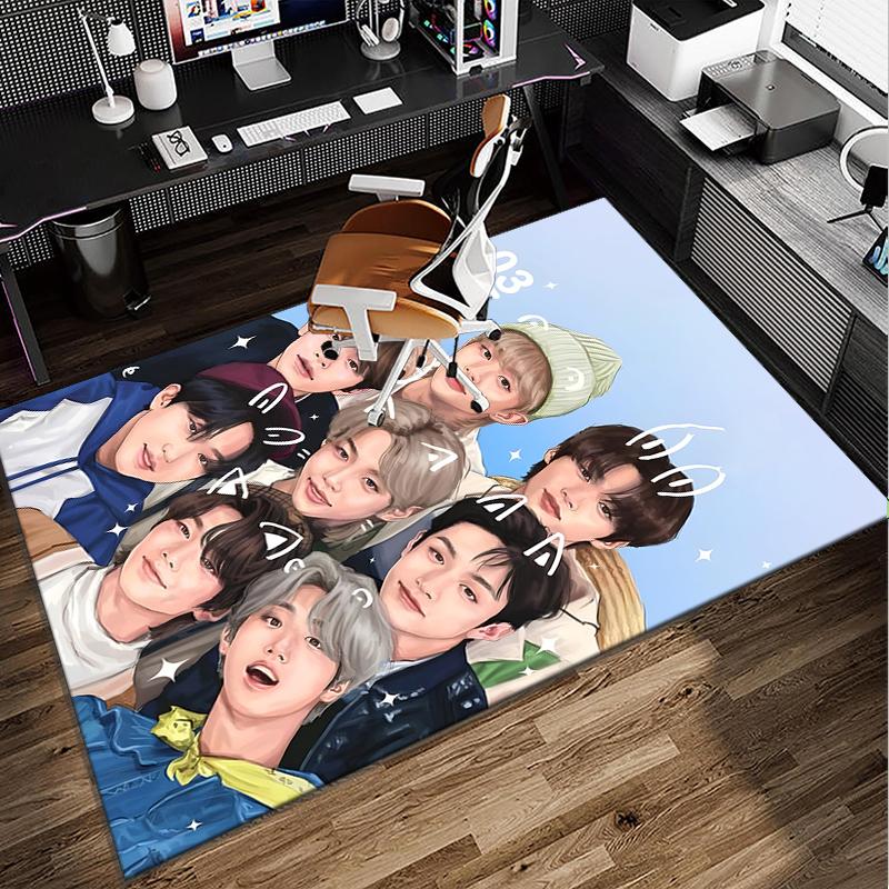 Kpop Idol Performance Office Rug Chair Mat, Game Carpet, Suitable for Front Door, Bedroom, Living Room, Desk, Holiday Gift