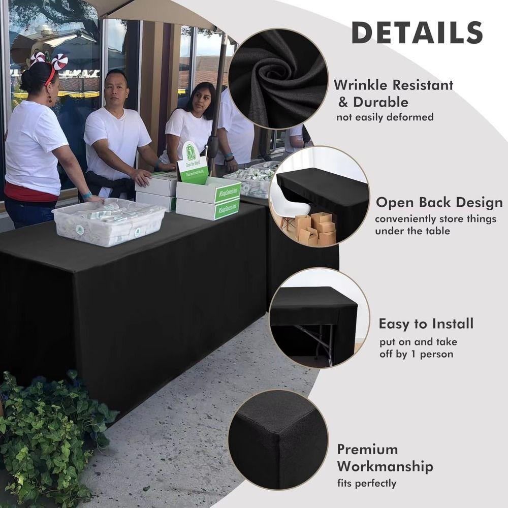 Spandex Table Cover 6FT Sign-In Table Cloth Elegant Exhibition Table Decor  Wedding Party