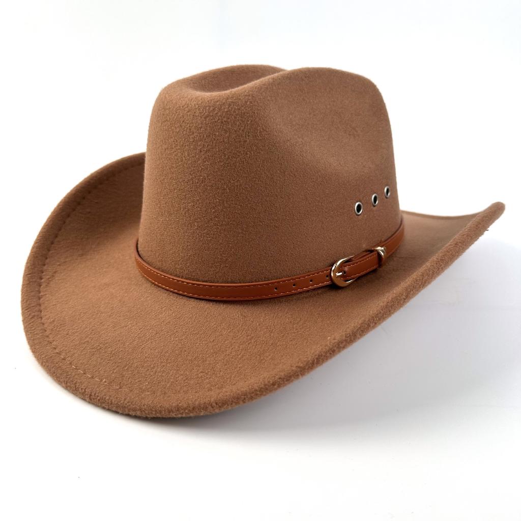 Popular Hat Women'S European And American Style Western Cowboy Hat Men'S Ethnic Style Big Edge Top Hat Jazz Hat