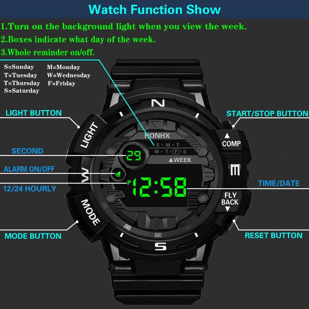 Ceas de cuarț electronic multifuncțional pentru bărbați la modă. Cadou cronograf sport din silicon