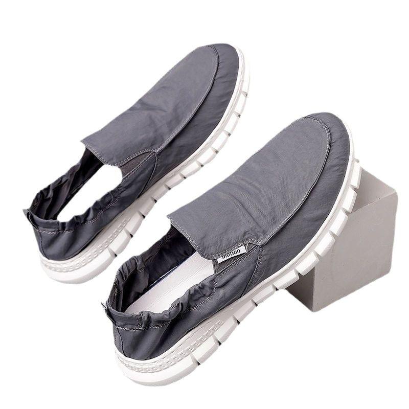 canvas shoes, new one-pedal men's lazy shoes, ice silk mesh men's single shoes, comfortable and breathable socks and shoes.