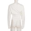 Off Shoulder Solid Long Sleeve Irregular Thermal T Shirt For Women