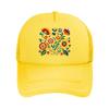 Colorful Floral Folk Art Home Decor  Mesh Baseball Cap Hip Hop