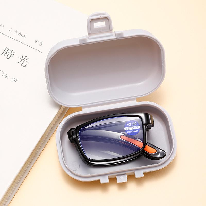 

2026 Anti blue light folding reading glasses for elderly people, high-definition and convenient reading glasses for presbyopia +100 чёрный