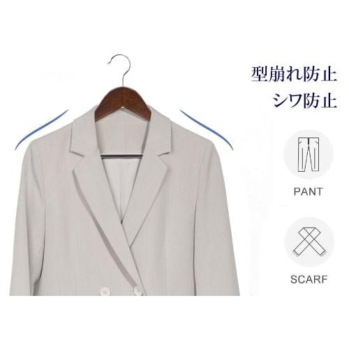 Amber Home Wooden Hangers with Pants Bars, Rotating Hooks, Non-Slip Indents, Space-Saving Design for Clothes, Suits, Jackets, Shirts, Trousers, Pants,