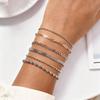 Dainty Stainless Steel Silver Color Chain Bracelets For Women Girls Simple Twisted Snake Beads Chain Wrist Jewelry Set Gifts