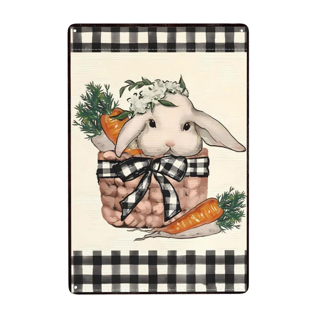 1pc Rabbit Metal Sign No Matter What The Rabbits Say Retro Signs Rustic Metal Funny Wall Decor for Home Club Pub 12x8 Inch