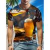 T-shirt da uomo a maniche corte con girocollo e stampa 3D, taglie forti, T-shirt casual estiva