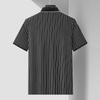 Polo a righe con scollo a V da uomo taglie forti