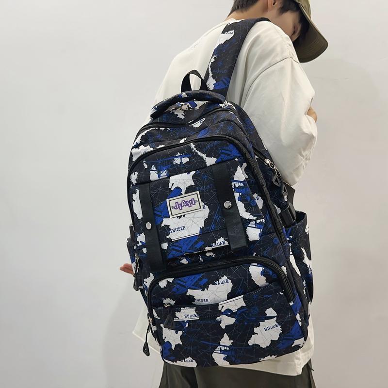 Большая вместимость школьный рюкзак для школьников с принтом для мужчин легкий рюкзак — фото 18