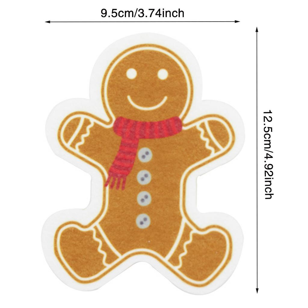 Christmas Sponges Kitchen Dual Sided Scrub Bowl Pot Cleaning Sponge Santa Christmas Tree Gingerbread Man Cleaning Tools