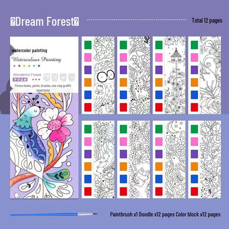 Feile Watercolor Sticky Notes & Bookmark Set: DIY Chinese Style Painting Kit for Kids