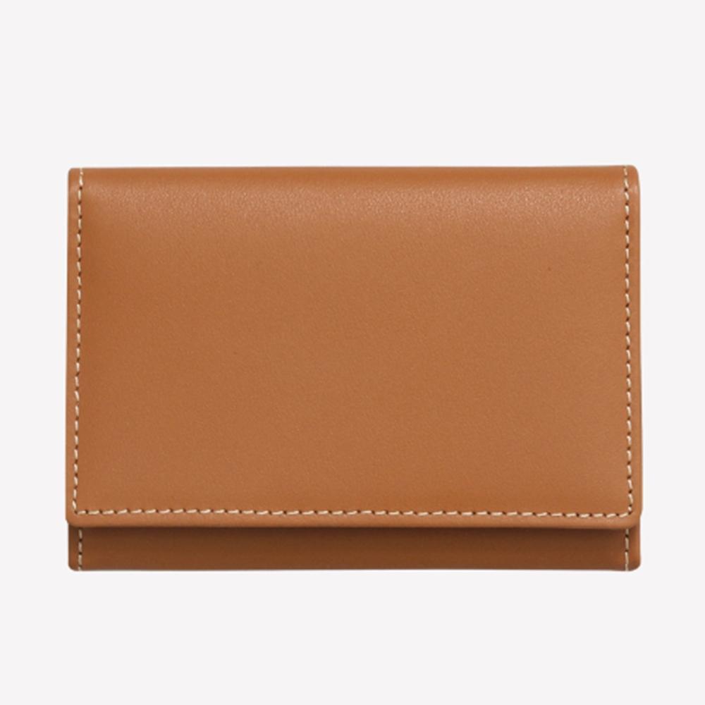 Matt Steen Cowhide Slim Card Holder Tan Brown