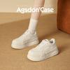 Augusteng Platform White Shoes Women's 2025 New Spring and Autumn White Sports Shoes Casual Student Flat Baseplate Shoes