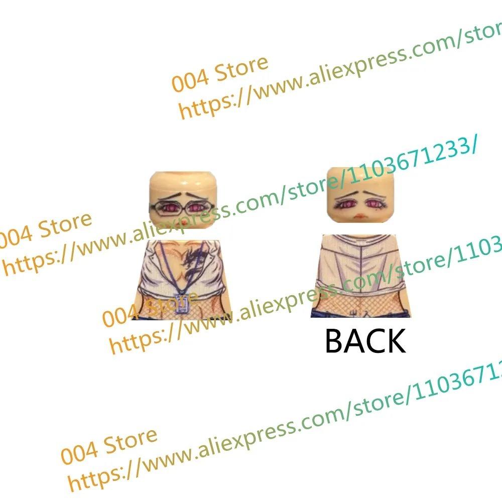 18+ Adult Building Block MOC Anime Action Figure Sexy Model Date Cartoon Swimwear Girl Hair Kit Ornament Toy Gift Collection F31