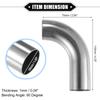 UXCELL 2 Stück 19mm 25mm 32mm 38mm 63mm 90° Bogen Winkelrohr Schlauchrohr DIY Auspuffrohr Lufteinlassrohr für Auto 304 Edelstahl