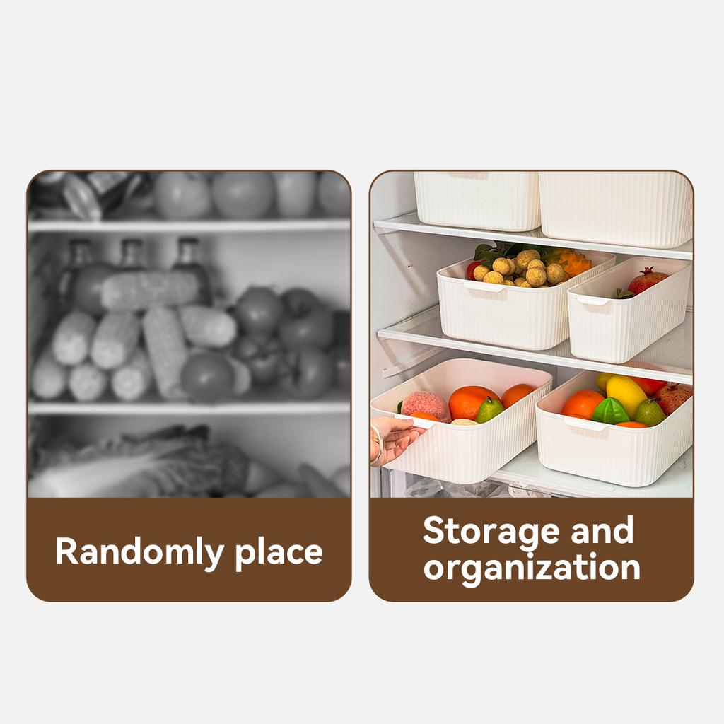 Kitchen Storage Organizer Refrigerator Plastic Storage Box With Handle Large Capacity Fruit Vegetable Food Organizer Bo